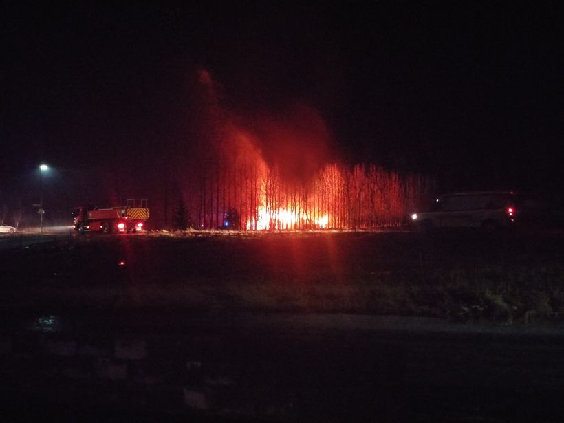 The fire in Mosfellsbær last night.
