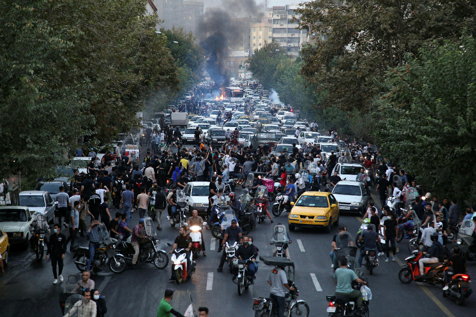 Frá mótmælunum í borginni Tehran.