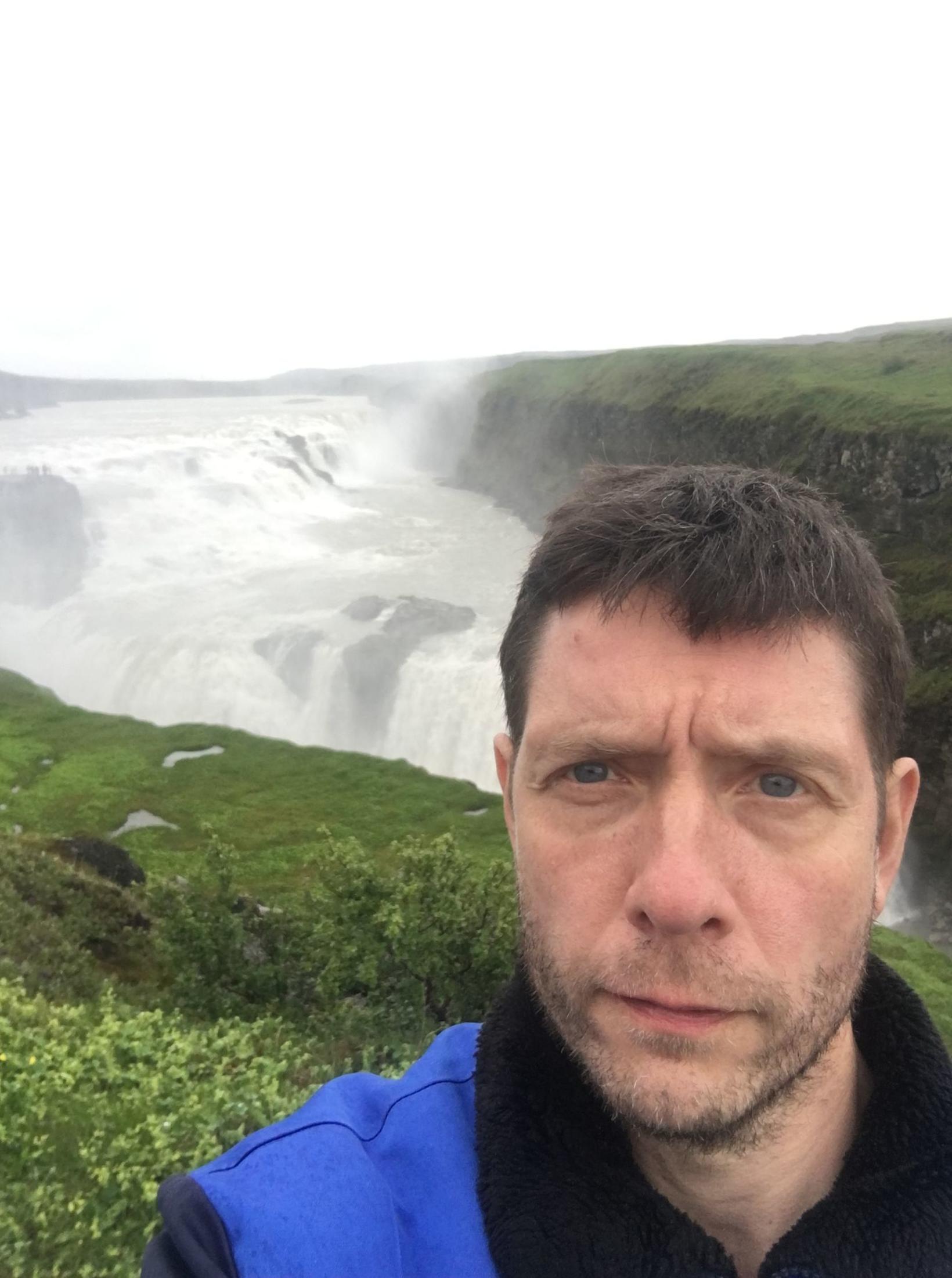 Here Allan is by Gullfoss waterfall.