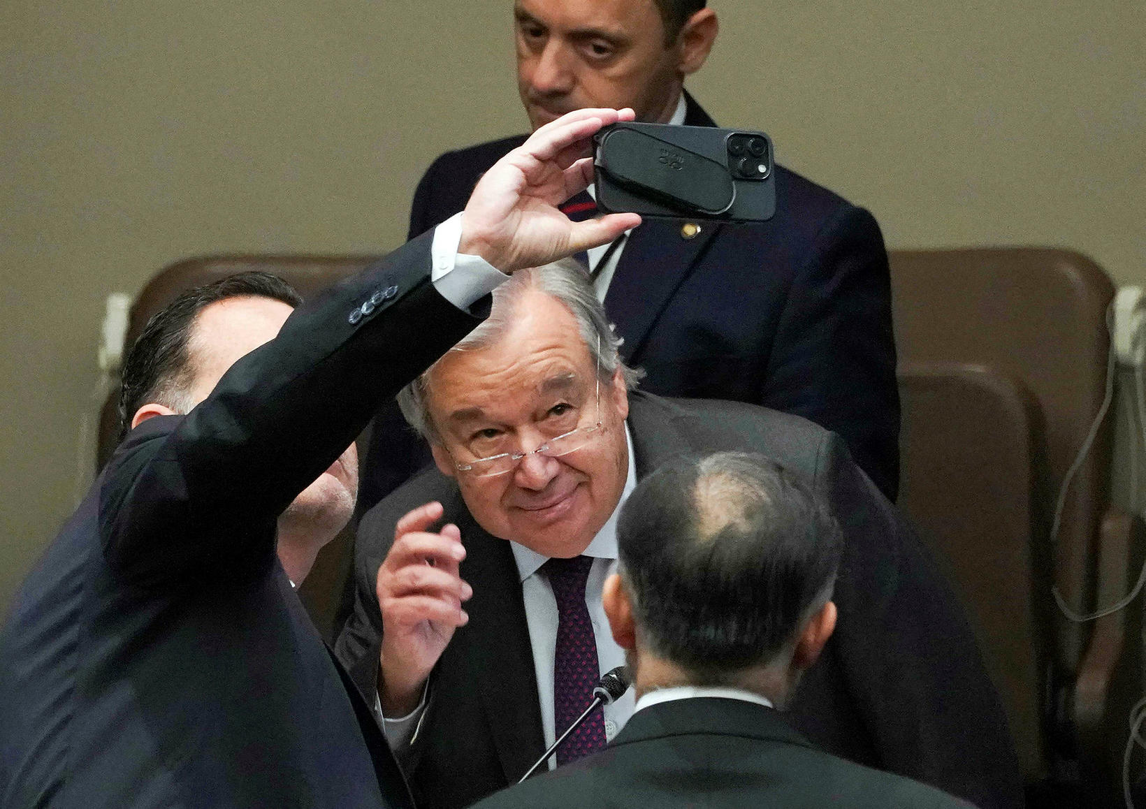 Antonio Guterres á ráðstefnunni fyrr í dag.
