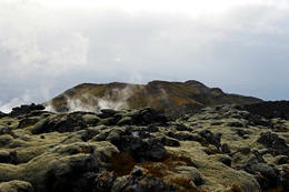 Looking across the lava field toward Mt Þorbjörn, which rises southeast of Mt Sýlingafell.