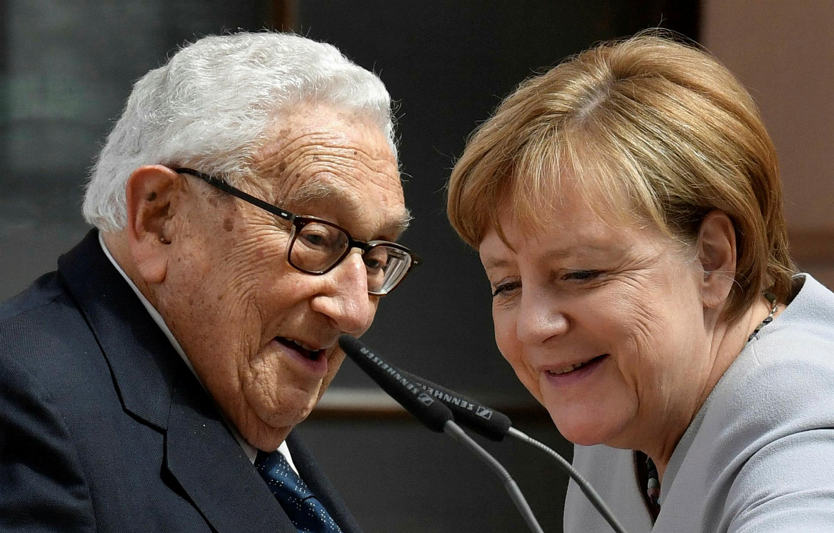 Kissinger með Angelu Merkel, fyrrum kanslara Þýskalands, árið 2017.