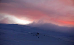 Snow over Fjarðarheiði.
