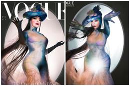 Björk is stunning on the cover in this iconic dress by Galliano.