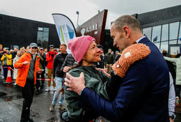 President of Iceland Guðni Th. Jóhannesson welcomed the runners to Öskjuhlíð as they set a new Icelandic record.