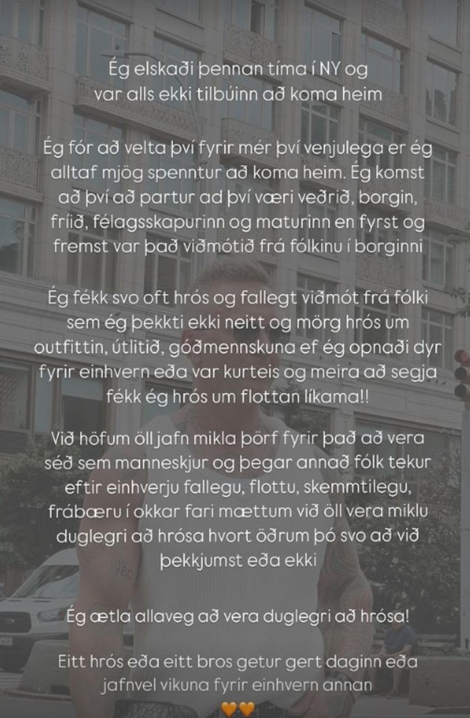 Gummi kíró hvetur landsmenn til að taka hrósa hvor öðrum.