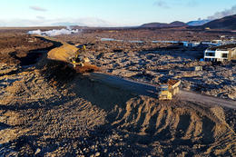 Work is underway to expand and widen the defense walls at Svartsengi.