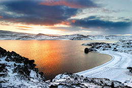 View over Kleifarvatn Lake, close to the epicenter of the earthquakes.