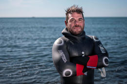 Ross Edgley, a British swimmer who plans to swim around Iceland.