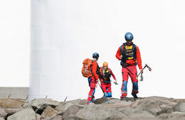 The search resumed yesterday, and the man was found in the sea shortly afterwards.