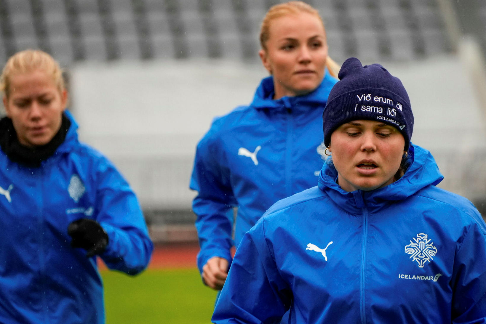 Agla María Albertsdóttir á landsliðsæfingu í október á síðasta ári.