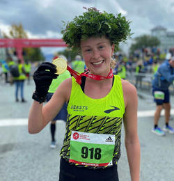 Andrea Kolbeinsdóttir was the first woman to cross the finish line for the fifth year in a row.