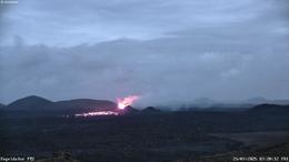The photo is from the Icelandic Meteorological Office's webcam at the eruption site around 3 a.m.