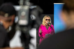 The mayor at a press conference about Culture Night earlier today.