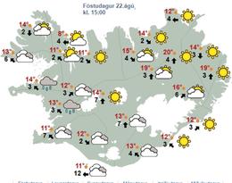 Map from the Icelandic Met Office at 3 p.m. today.