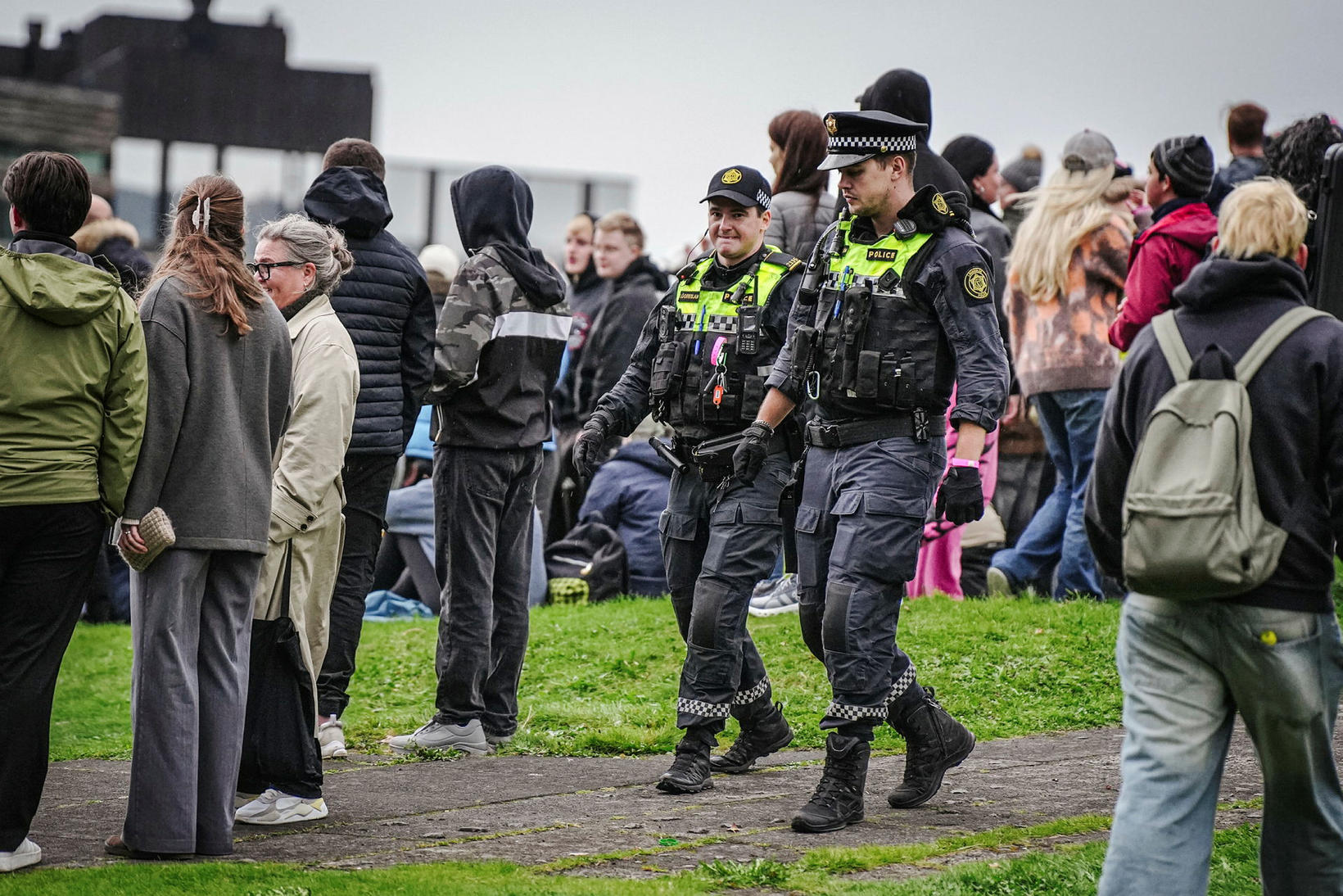 Around 40 police officers were in the city center.