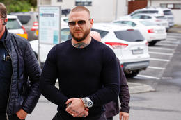 Stefán Blackburn on his way into the courtroom this morning.