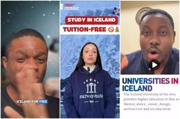 Dozens of TikTok videos can be found promoting the benefits of applying for university studies in Iceland.