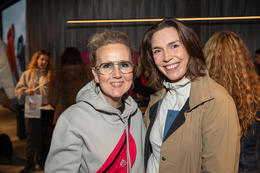 Sirrý Ágústsdóttir is the founder of Lífskraftur. Here she is pictured with Elín Tinna Logadóttir at the campaign launch on Friday.