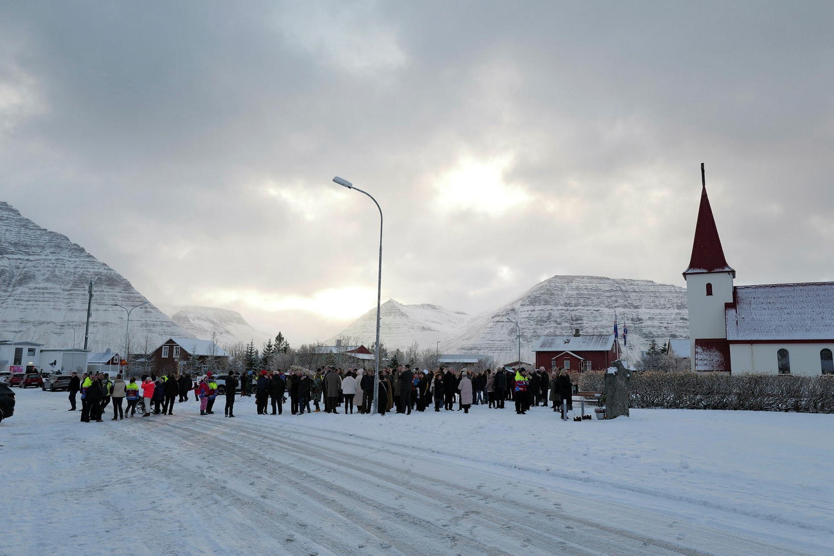Það var fallegt veður í Önundarfirði í dag.