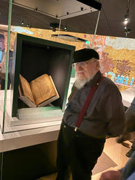 Martin and Flateyjarbók. Photo/Supplied