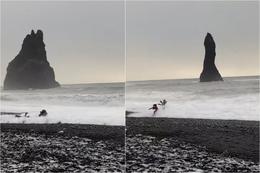 Children in distress at Reynisfjara Black Beach, but fortunately safe and unharmed.