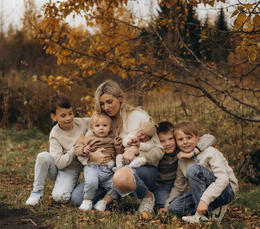 Ingibjörg with her sons.