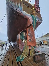 Myndir: Troll rígfestist í skrúfu