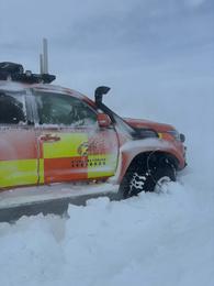 Fólkinu hefur verið bjargað af jöklinum