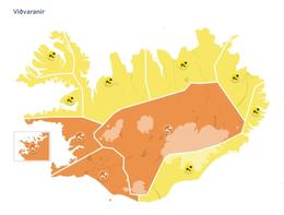 Appelsínugular viðvaranir: Stormur og stórhríð