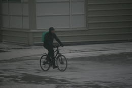 Á hjóli í appelsínugulri viðvörun 