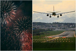 Flugeldar ollu vandræðum í flugi