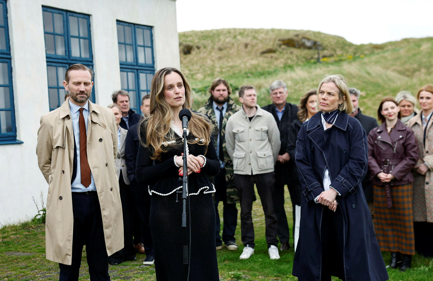 Hildur, Einar og Björg í Viðey ásamt félögum sínum í …