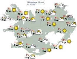 Væta í flestum landshlutum en styttir upp síðdegis