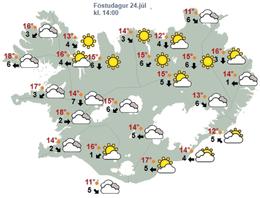 Bjart með köflum á vestanverðu landinu
