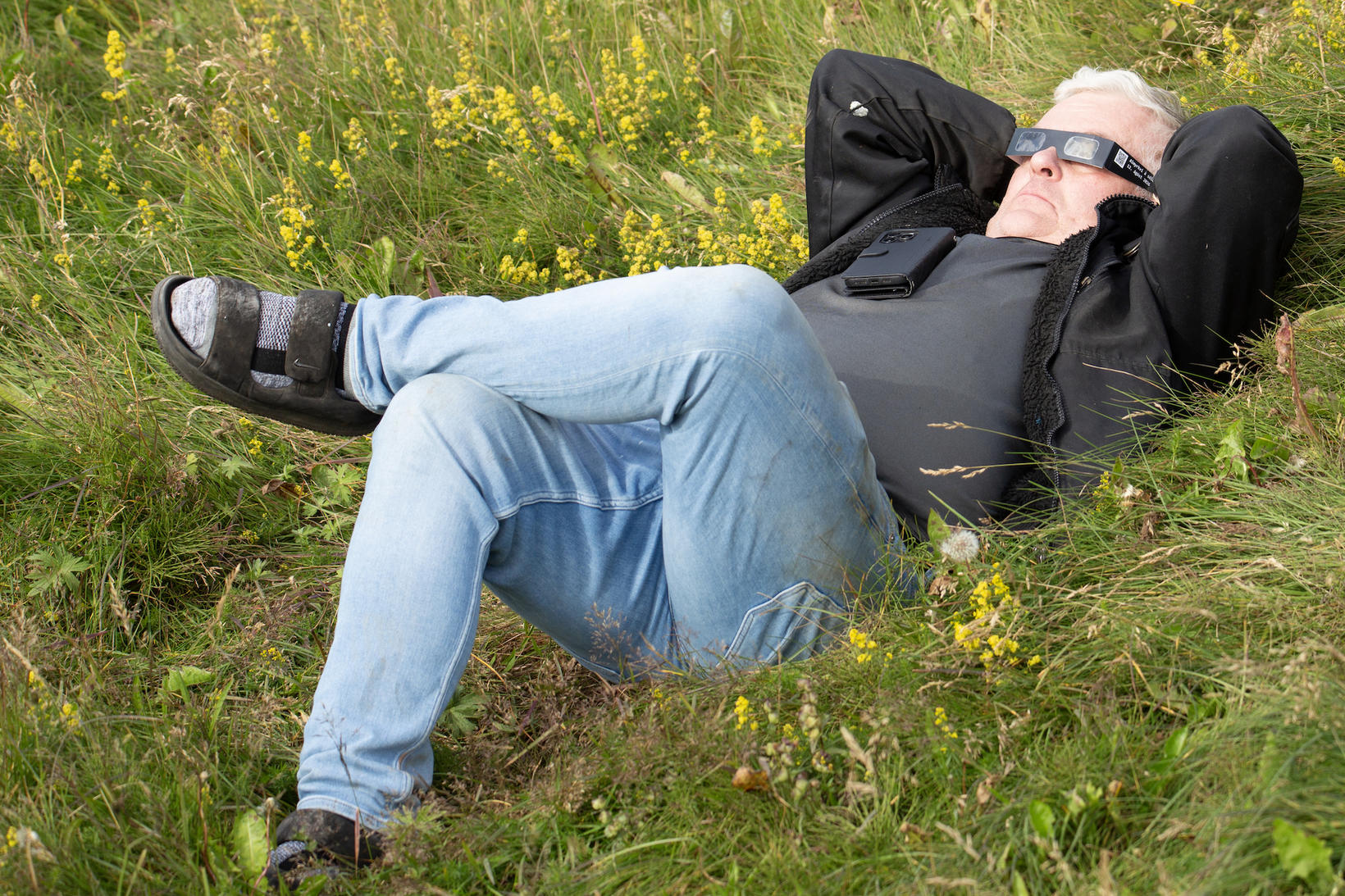 Veðrið var með besta móti á Látrabjargi.