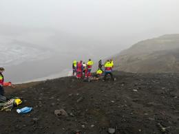 Umfangsmikil björgunaraðgerð á Fimmvörðuhálsi