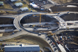 A roundabout built over Reykjanesbraut in Kópavogur was opened at the end of November 2008, the first structure of its kind in Iceland. The country has its own set of rules for driving through roundabouts, and many visitors have found themselves skidding on that particular patch of ice, metaphorically speaking.