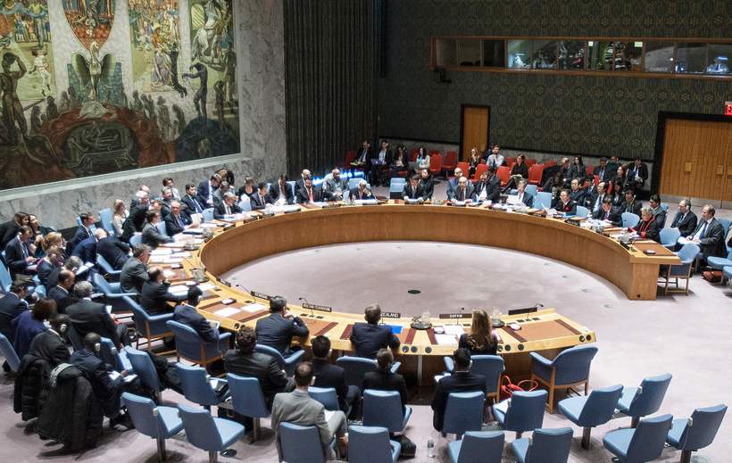A meeting of the UN Security Council in New York.