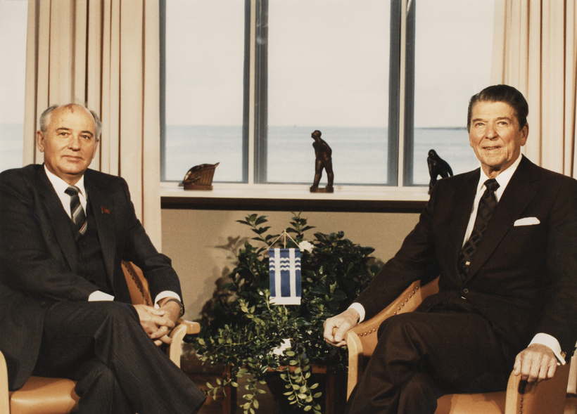 Ronald Reagan and Gorbachev in Reykjavik.