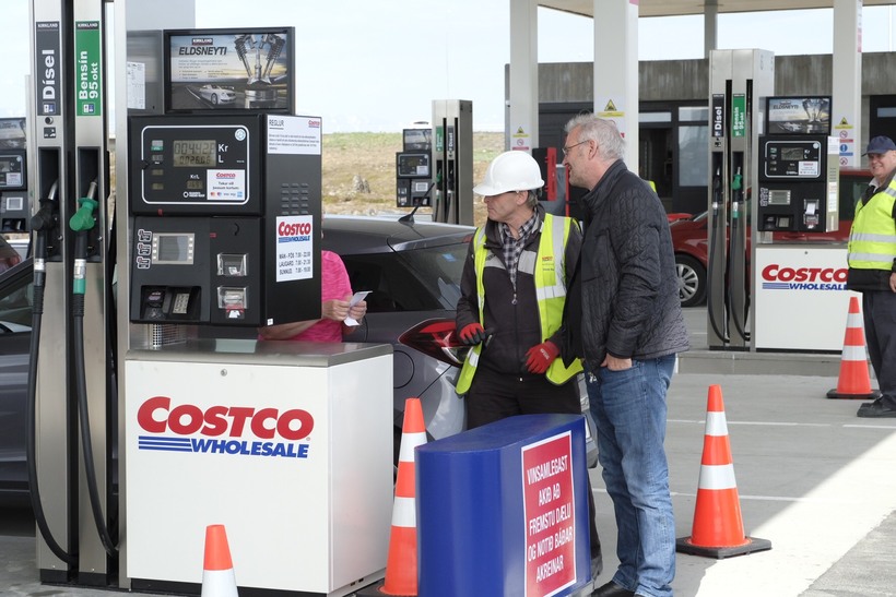 The litre of petrol at Costco goes for 169,9 Icelandic …