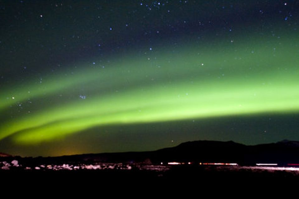 Norðurljós í Fljótshlíð.