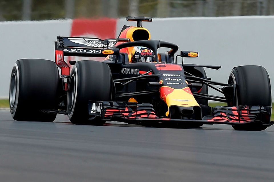 Daniel Ricciardo í Barcelona í dag.