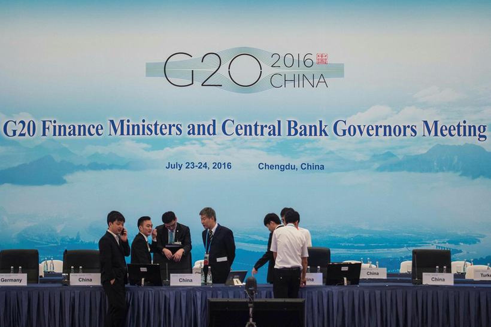 Frá fundi G20-ríkjanna í Kína um helgina.