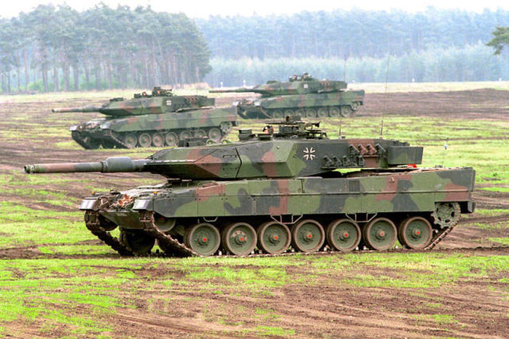 Þýskir Leopard 2 skriðdrekar.