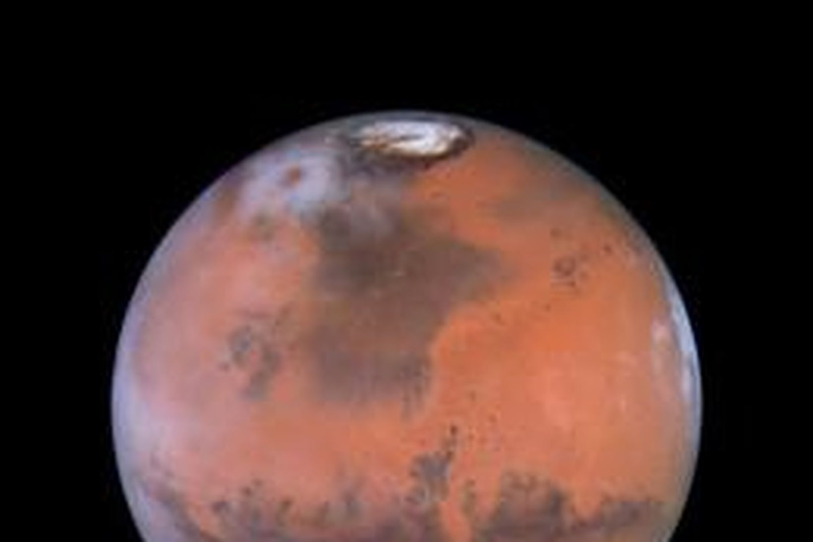 Mynd af Mars sem tekin var með Hubble-sjónaukanum.