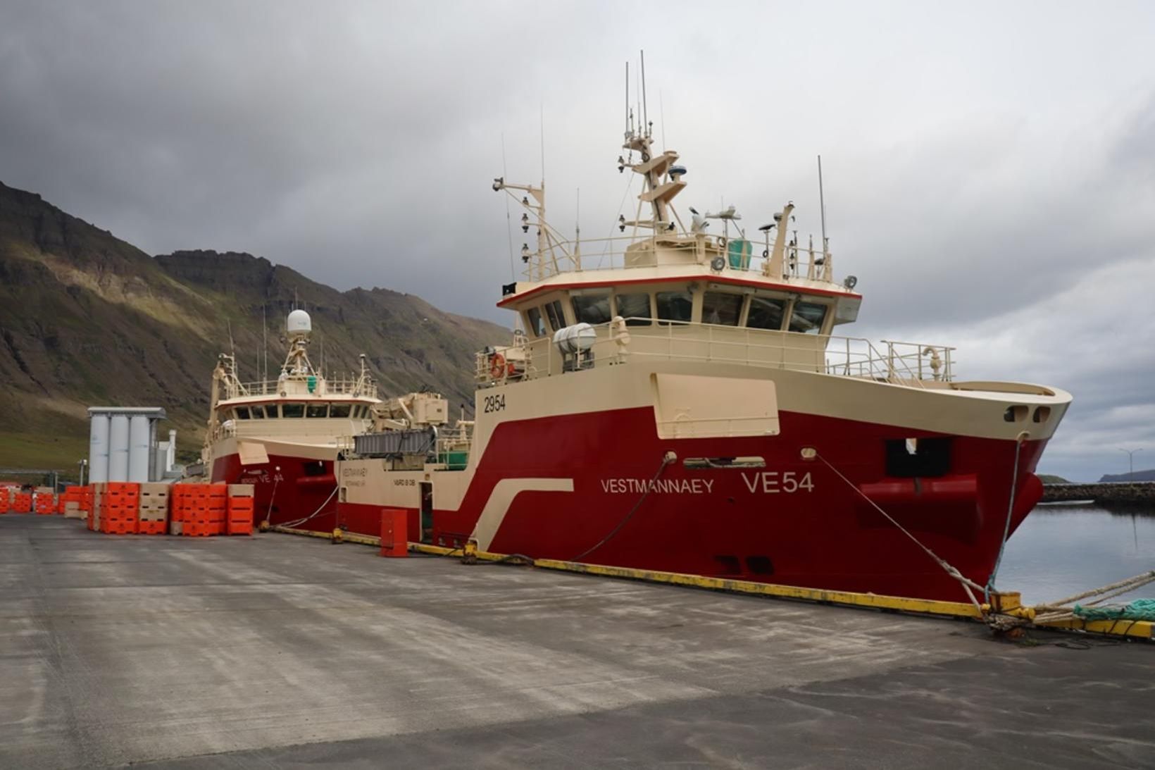 Vestmannaey VE og Bergur VE í höfn í Neskaupstað.