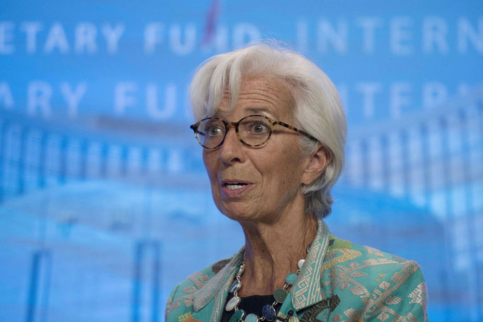 Christine Lagarde, forstjóri Alþjóðagjaldeyrissjóðsins. AGS varar við að efnahagur Bretlands …