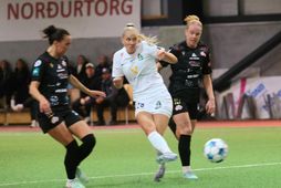 Birta Georgsdóttir kemur Breiðabliki yfir í dag.