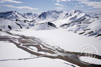 Snjosþungt halendi- Myndin er tekin  við Landmannalaugar